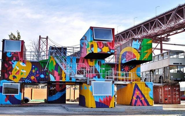 儿童节快乐速速来看好玩的卡通涂鸦艺术集装箱欣赏个性的创意